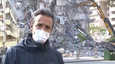 NTV muhabiri anons çekerken bina yıkıldı