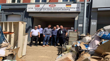 Almanya'da Diyanet İşleri Türk İslam Birliği gönüllülerinden sel felaketi mağdurlarına yardım
