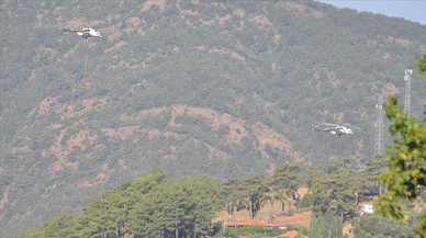 Marmaris ile Köyceğiz'deki orman yangınlarına havadan ve karadan müdahale ediliyor
