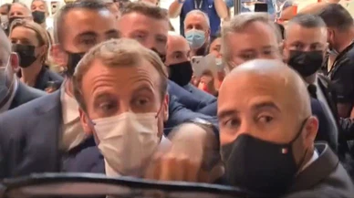 Fransa Cumhurbaşkanı Macron'a yumurtalı saldırı