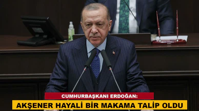 Cumhurbaşkanı Erdoğan "Akşener hayali bir makama talip oldu"