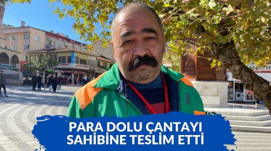 Temizlik görevlisi bulduğu altın ve para dolu çantayı sahibine ulaştırdı