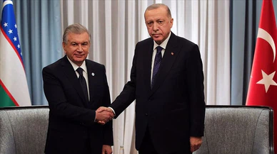 Cumhurbaşkanı Erdoğan, Özbekistan Cumhurbaşkanı Mirziyoyev ile görüştü