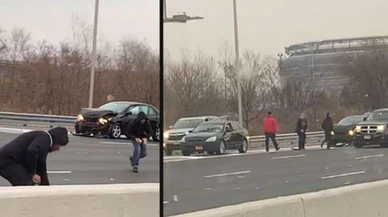 ABD'de akılamaz olay! Dolarlar otoyola saçıldı...