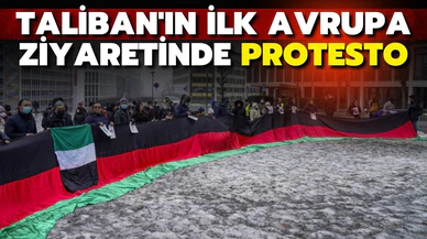 Taliban'ın ilk Avrupa ziyaretinde protesto