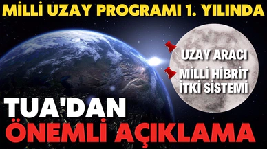 Milli Uzay Programı'nın 1. yılında TUA'dan önemli açıklama