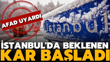 İstanbul'da beklenen kar yağışı başladı