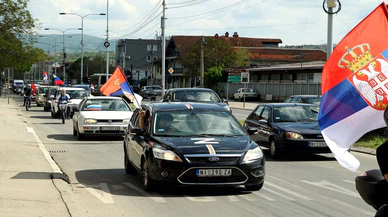 Sırbistan'da Rusya'ya destek gösterisi