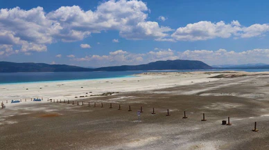 Salda Gölü'nün su seviyesinde ocak ayından bu zamana 5 santim yükselme oldu