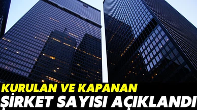 Kurulan ve kapanan şirket sayısı