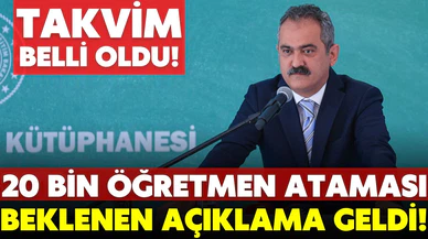Bakan Özer, 20 bin öğretmen atama takvimini açıkladı