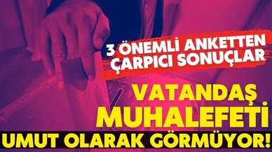 Vatandaş muhalefeti umut olarak görmüyor!
