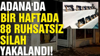 Adana'da bir haftada 88 ruhsatsız silah ele geçirildi!