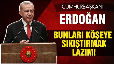 Cumhurbaşkanı Erdoğan "Bunları köşeye sıkıştırmak lazım"