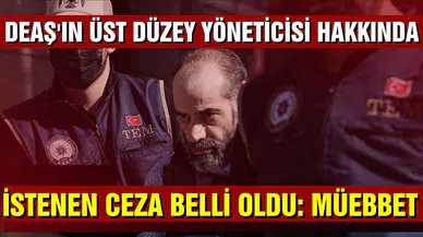 DEAŞ'ın üst düzey yöneticisi hakkında istenen ceza belli oldu!