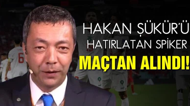 Hakan Şükür'ü hatırlatan spiker maçtan alındı!