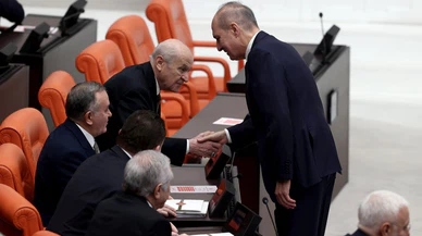 Bahçeli ile sıcak selamlaşma!