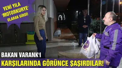 Bakan Varank, yeni yıla 'motokurye' olarak girdi, sipariş götürdü!