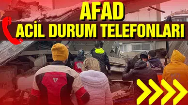 AFAD Acil durum numaraları!