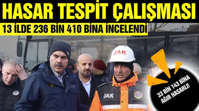 Deprem sonrası hasar tespit çalışması: 13 ilde 236 bin 410 bina incelendi!
