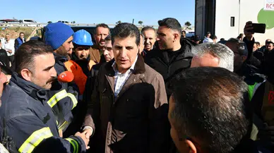 IKBY Başkanı Barzani, depremden etkilenen İslahiye ilçesini ziyaret etti