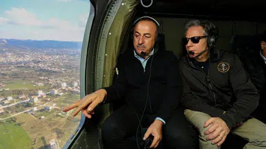 Blinken deprem bölgesini havadan inceledi!