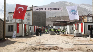 Elbistan'daki konteyner çarşı yüzde 90 tamamlandı!