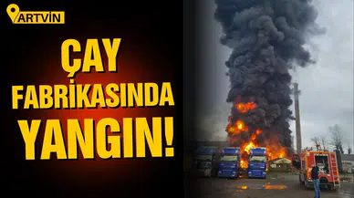 Çay fabrikasında yangın çıktı!