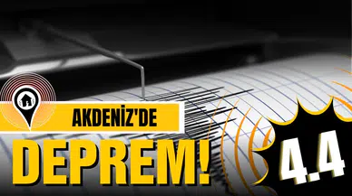 Akdeniz'de 4,4 büyüklüğünde deprem