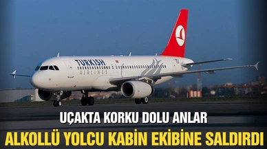 THY uçağında alkollü yolcu kabin ekibine saldırdı! Uçak acil iniş yaptı!