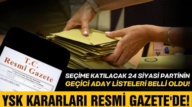 YSK kararları Resmi Gazete'de!