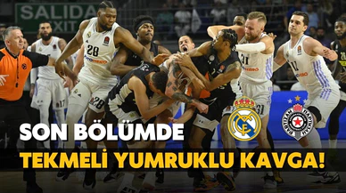 Real Madrid-Partizan maçında tekmeli yumruklu kavga!