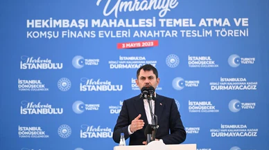 Bakan Kurum, Ümraniye'de temel atma ve anahtar teslim töreninde konuştu