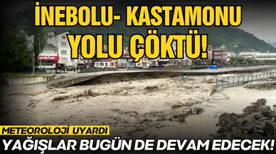 İnebolu-Kastamonu kara yolu çöktü!
