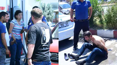 Benzinlikte eski sevgilisini bıçakla rehin aldı! 