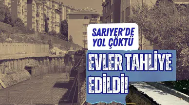 Sarıyer'de yol çöktü: Vatandaşlar deprem sandı!