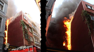 Beyoğlu'nda otelde yangın