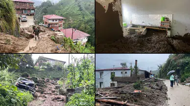 Rize'de şiddetli yağış: 8 ev boşaltıldı!