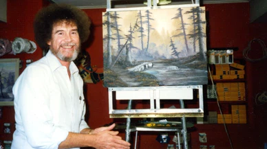 Bob Ross'un programında yaptığı ilk tablo satışa çıktı