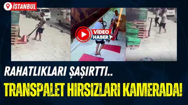 Transpalet hırsızları kameralarda: Rahatlıkları şaşırttı!