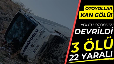 Yolcu otobüsü şarampole devrildi! 3 ölü, 22 yaralı!