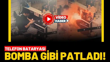 Telefon bataryası bomba gibi patladı!