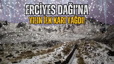 Yılın ilk karı Erciyes'e yağdı!