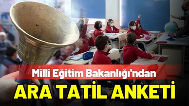 Milli Eğitim Bakanlığı'ndan ara tatil anketi