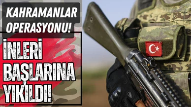 Teröristlerin inleri başlarına yıkıldı!