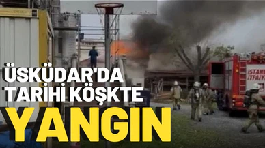 Üsküdar'da tarihi köşk içerisindeki marangozhanede yangın