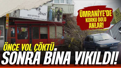 Ümraniye'de bitişik haldeki iki bina çöktü