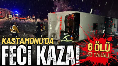 Kastamonu'da yolcu otobüsünün devrildi! 6 ölü, 33 yaralı!