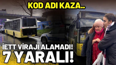 Beyoğlu'nda virajı alamayan İETT, alt geçit duvarına çarptı: 7 yaralı