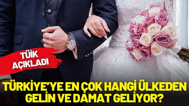 TÜİK açıkladı: Türkiye’ye en çok hangi ülkeden gelin ve damat geliyor?